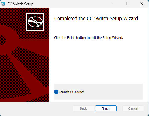CC Switch Windows 安装完成